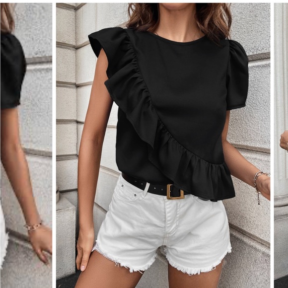 Sea New York Tops - Sea New York Ruffle Detail Asymmetrical Blouse